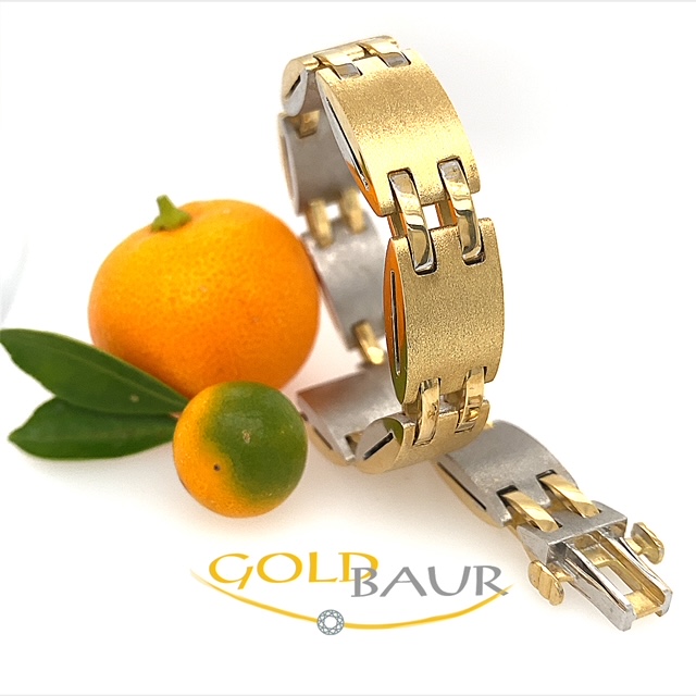Armband, Wendearmband, Zwei in Einem, 750/Gelbgold, 750/Weiß & Gelbgold